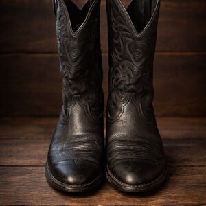 Ariat Black Western Riding Boot Interior Detail